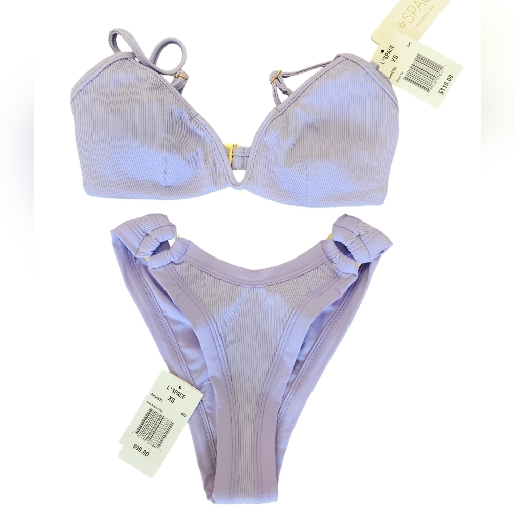 L*space Helena Wisteria Pastel Anna Bottom Bikini Swimsuit NEW